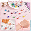 24Pcs 12 Colors Handmade Luminous Lampwork European Dangle Charms PALLOY-AB00086-4