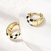 Tartan Pattern Brass Enamel Hoop Earrings for Women LS-EJEW-G460-01G-3