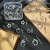 20Pcs 5 Styles Flower Tibetan Style Alloy Toggle Clasps FIND-YW0005-24-3