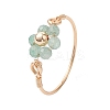 Flower Natural Gemstone Ring RJEW-JR00711-01-4