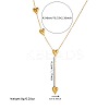 Heart 304 Stainless Steel Pendant Y Necklaces for Women WGCB0A8-02-3