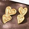 304 Stainless Steel Heart Stud Earrings EJEW-I320-24G-05-3