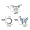 20Pcs 5 Styles Platinum Alloy Crystal Rhinestone Pendants ALRI-YW0001-22-3