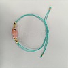 Braided Porcelain Fish Charm Adjustable Bracelets JI6734-6-1