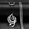 Non-Tarnish 201 Stainless Steel Pendant Necklaces LS-PW-WG85057-01-1