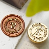 Golden Tone Wax Seal Brass Stamp Head DIY-B079-01G-R-1