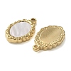 Oval 304 Stainless Steel Natural Shell Pendants Ion Plating(IP) STAS-U037-01G-02-2