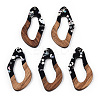 Opaque Resin & Walnut Wood Pendants RESI-N039-59C-1