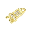 Brass Micro Pave Clear Cubic Zirconia Pendants LS-KK-L238-15G-2