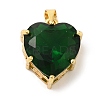 Golden Brass Micro Pave Cubic Zirconia Pendants KK-C072-37G-2