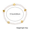 Minimalist Round Imitation Pearl & Brass Cross Beaded Stretch Bracelets MM4017-4