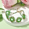 Handmade Glass Seed Christmas Wreath Beaded Bracelets for Women BJEW-MZ00060-5