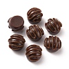 Round Chocolate Opaque Resin Cabochos RESI-WH0026-71A-2