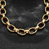 304 Stainless Steel Twisted Oval Link Chain Necklaces NJEW-R023-13G-2