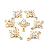 Brass Pave Clear Cubic Zirconia Connector Charms KK-G462-04KCG-3