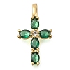 Brass Pave Clear Cubic Zirconia Pendants KK-M101-01G-01-1