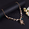   Shell Beads Pendants Necklaces NJEW-PH0001-13-3