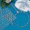 4Pcs 2 Styles Alloy Clear Rhinestone Anklets for Women AJEW-BBC0002-39-4