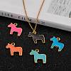 Alloy Enamel Animal Horse Pendants X-ENAM-M004-G-5