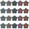 30Pcs 5 Colors Printed Natural Basswood Pendants WOOD-CJ0001-86-8