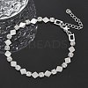 304 Stainless Steel Rhinestone Cup Chain Bracelets for Women BJEW-F488-26G-P-1