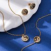 Yin-yang 304 Stainless Steel Rhinestone Pendant Necklaces & Bracelets & Stud Earrings Sets for Women SJEW-C004-17G-2