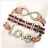 Suede & Imitation Leather Cord Knitted Multi-strand Bracelets WGD6FE3-20-1