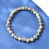 Natural Dalmatian Jasper Jasper Round Beaded Bracelets BJEW-G073-16-2