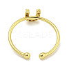 Rack Plating Brass Open Cuff Rings for Women RJEW-F162-02G-U-3