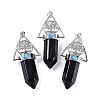 Natural Obsidian Faceted Pointed Bullet Big Pendants G-H076-02P-010-1