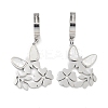 Left and Right Butterfly 304 Stainless Steel Shell Dangle Earrings EJEW-L283-067P-1