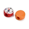 Printed Opaque Acrylic European Beads AC-CBA6BCC-06-2