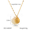 Ocean Theme Natural Shell & 304 Stainless Steel Pendant Dapped Chain Necklaces for Women FS-WG58500-14-1
