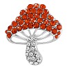 Cubic Zirconia Mushroom Brooch JBR102C-1