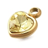 304 Stainless Steel with Rhinestone Pendants STAS-Q346-01G-07-3