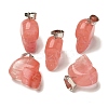 Cherry Quartz Glass Pendants G-Z067-02P-07-2