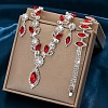 Horse Eye Brass Rhinestone Cup Chains Pendant Necklaces & Bracelets & Stud Dangle Earrings Sets FS-WGAAA30-03-2
