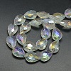 Electroplate Crystal Glass Teardrop Beads Strands X-EGLA-F067A-01-2