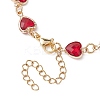 Heart K9 Glass & 304 Stainless Steel Link Bracelets for Women BJEW-JB10612-4