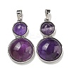 Natural Amethyst Pendants G-G147-06P-03-1