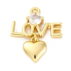 Brass Micro Pave Cubic Zirconia Pendants KK-A240-11G-1