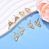 8Pcs 4 Styles Brass Micro Pave Cubic Zirconia Stud Earring Findings KK-YW0003-14-4
