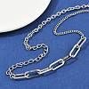 304 Stainless Steel Paperclip Chain Twisted Chain Cable Chain Necklaces for Women Men LS-NJEW-A053-01P-1
