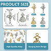 24Pcs 4 Styles Rack Plating Alloy Pendants FIND-TA0010-59-4