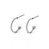 Non-Tarnish 304 Stainless Steel C-shape Stud Earrings LS-EJEW-N016-013-NR-1
