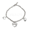 Mother's Day 304 Stainless Steel Charm Bracelets BJEW-A036-03P-4