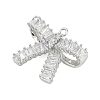 Brass Micro Pave Cubic Zirconia with Glass Pendants KK-Q026-04P-2