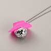 Resin Hat with Plastic Disco Ball Pendant with Ball Chains for Car Mirror Hanging Accessories NJEW-WH0002-20-2