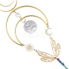 Brass Link Connectors and Glass Suncatchers HJEW-JM04729-4