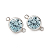 925 Streling Silver Pave Cubic Zirconia Birthstone Connector Charms STER-NH0001-80P-10-1